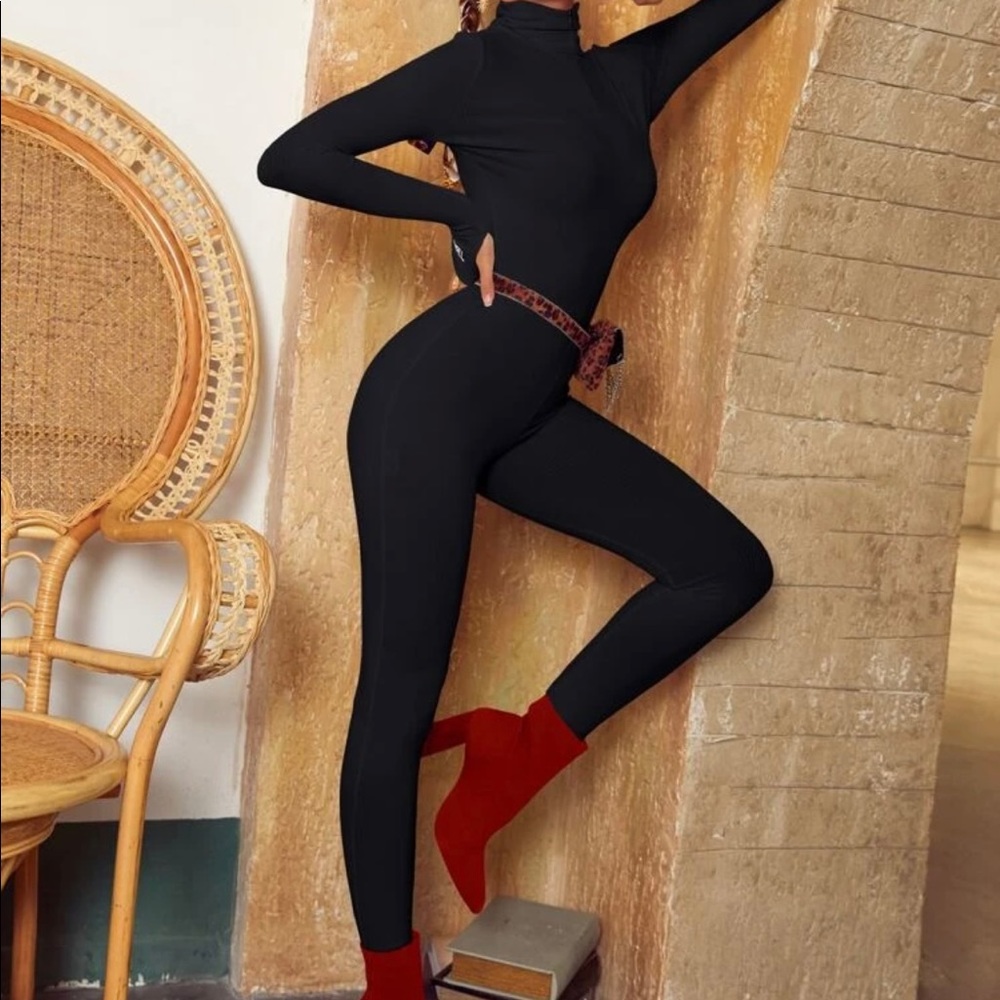 SHEIN Solid Black Jumpsuit